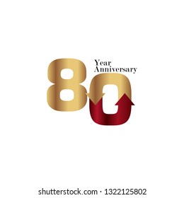 80 Year Anniversary Vector Template Design Illustration