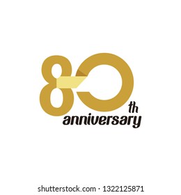 80 Year Anniversary Vector Template Design Illustration