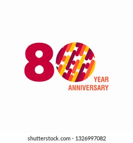 80 Year Anniversary Vector Template Design Illustration