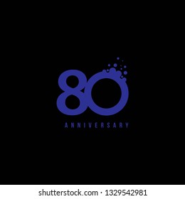 80 Year Anniversary Vector Template Design Illustration