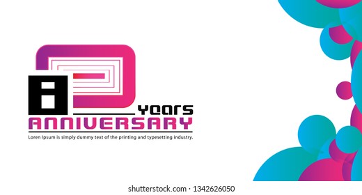 80 Year Anniversary Vector Template Design Illustration, with flat design.