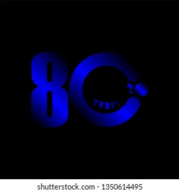 80 Year Anniversary Vector Template Design Illustration