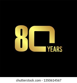 80 Year Anniversary Vector Template Design Illustration