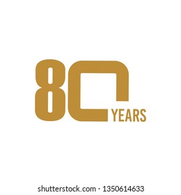 80 Year Anniversary Vector Template Design Illustration