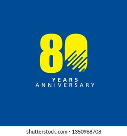80 Year Anniversary Vector Template Design Illustration, with flat design.