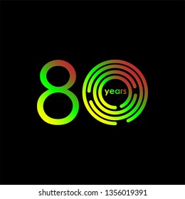 80 Year Anniversary Vector Template Design Illustration