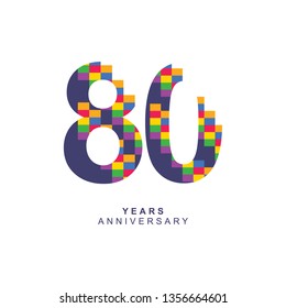 80 Year Anniversary Vector Template Design Illustration