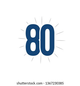 80 Year Anniversary Vector Template Design Illustration
