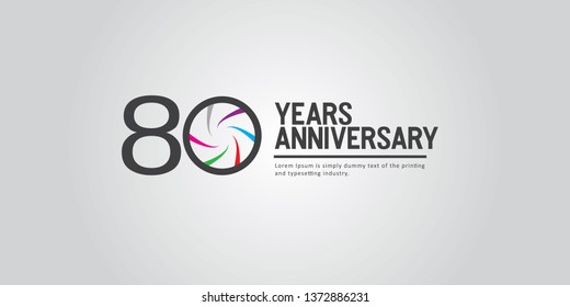 80 Year Anniversary Vector Template Design Illustration, with flat design.