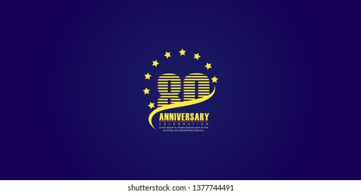 80 Year Anniversary Vector Template Design Illustration, with flat design.