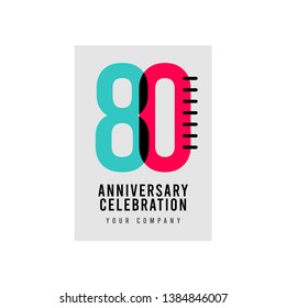 80 Year Anniversary Vector Template Design Illustration