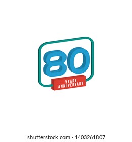 80 Year Anniversary Vector Template Design Illustration