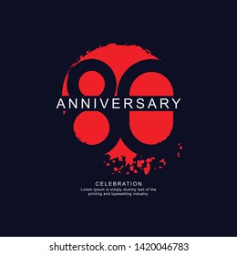80 Year Anniversary Vector Template Design Illustration.