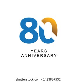 80 Year Anniversary Vector Template Design Illustration. 