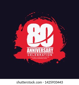 80 Year Anniversary Vector Template Design Illustration.