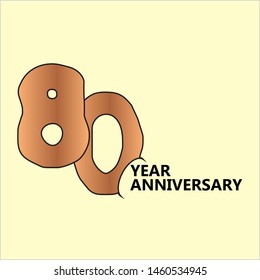80 Year Anniversary Vector Template Design Illustration
