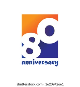 80 Year Anniversary Vector Template Design Illustration