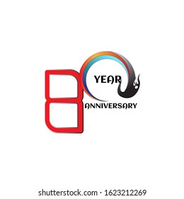 80 Year Anniversary Vector Template Design Illustration