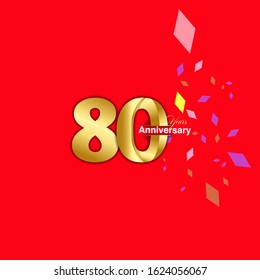 80 Year Anniversary Vector Template Design Illustration