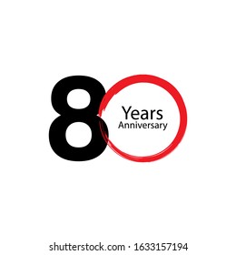 80 Year Anniversary Vector Template Design Illustration