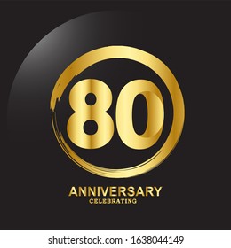 80 Year Anniversary Vector Template Design Illustration