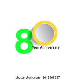 80 Year Anniversary Vector Template Design Illustration