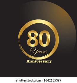 80 Year Anniversary Vector Template Design Illustration
