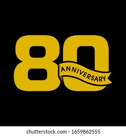 Plantilla vectorial de 80 años
