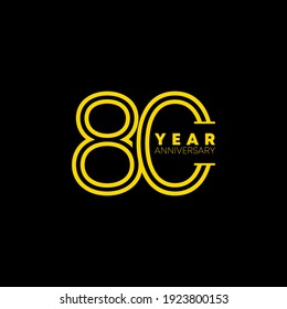 80 Year Anniversary Vector Template Design Illustration, Template Icons, Year Icons Vect