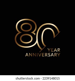 80 Year Anniversary Vector Template Design Illustration, Template Icons, Year Icons Vector