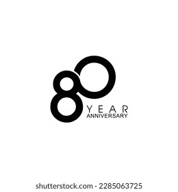 80 Year Anniversary Vector Template Design Illustration, Template Icons, Year Icons Vector