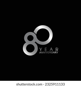 80 Year Anniversary Vector Template Design Illustration, Template Icons, Year Icons Vector