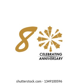 80 Year Celebrating Anniversary Vector Template Design Illustration