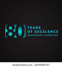 80 Year of Excellence Anniversary Celebration Vector Template Design Illustration