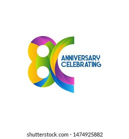 80 Years Anniversary Celebrating Vector Template Design Illustration