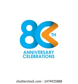 80 Years Anniversary Celebrating Vector Template Design Illustration