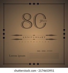 80 Years anniversary celebration 3D vector template design illustration