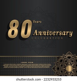 80 years Anniversary celebration 3d vector template design illustration