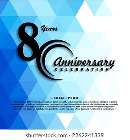 80 Years anniversary celebration 3d vector template design illustration