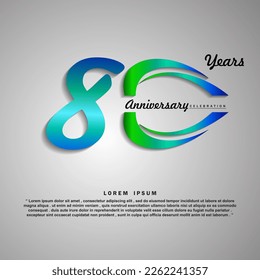 80 Years anniversary celebration 3d vector template design illustration