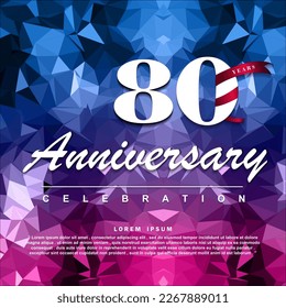 80 Years anniversary celebration 3d vector template design illustration