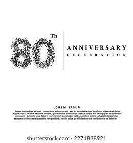 80 Years anniversary celebration 3d vector template design illustration