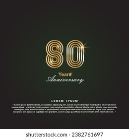 80 Years anniversary celebration 3d vector template design illustration