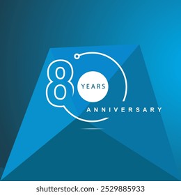 80 years anniversary celebration 3d vector template design illustration
