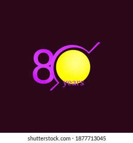 80-jährige Jubiläumsfeier Circle Vector Template Design Illustration