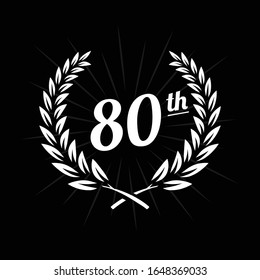 80 years anniversary celebration design template. 80th anniversary logo. Vector and illustration.