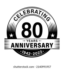 80 years anniversary celebration design template. 80th logo vector illustrations.