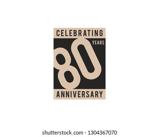 80 Years Anniversary Celebration Icon Vector Logo Design Template