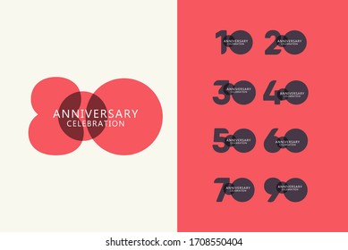 80 Years Anniversary Celebration Logo Vector Template Design Illustration