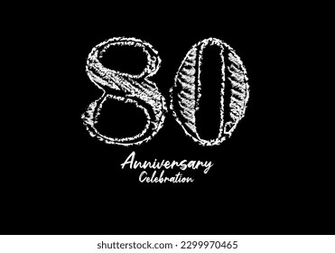 celebración de 80 años logotipo vector blanco, logo de 80 cumpleaños, diseño de 80 números, banner de año de aniversario, elementos de diseño de aniversario para tarjeta de invitación y afiche. vector de diseño de número